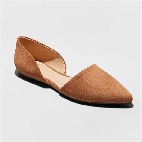 Womens Rebecca Microsuede Pointed Flats A New Day™ Brown 9 Pointed
