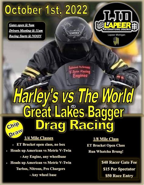 Harleys Vs The World Great Lakes Bagger Drag Racing Lapeer