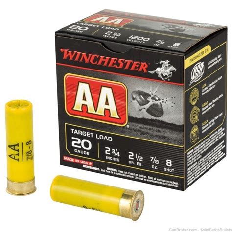 Winchester Aa Target Load 20 Gauge 1200 Fps 275 78 Oz 8 250