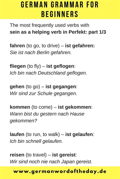 German Which Words Use Haben And Which Use Sein