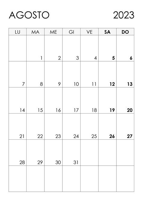 Calendario Agosto 2023 Calendariosu