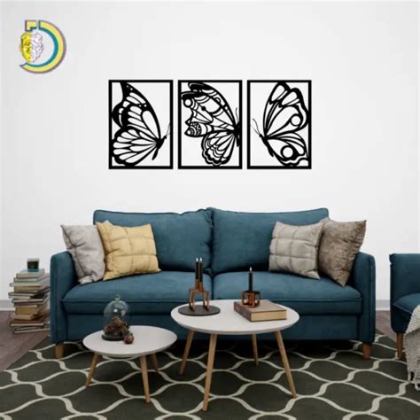 BUTTERFLY WALL DECOR Panel Vector DXF SVG CDR File Vector For CNC