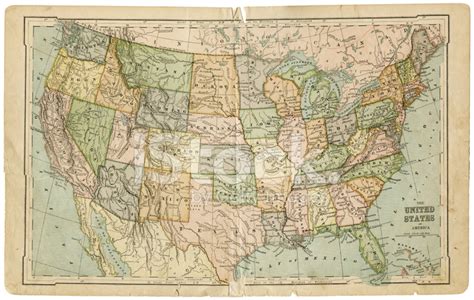 Map Of Usa 1875 Stock Photo Royalty Free Freeimages