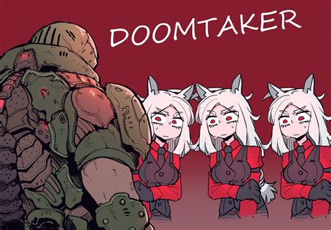 Doomtaker Crossover Fan Art Doom Slayer Anime Memes Funny Helltaker Art