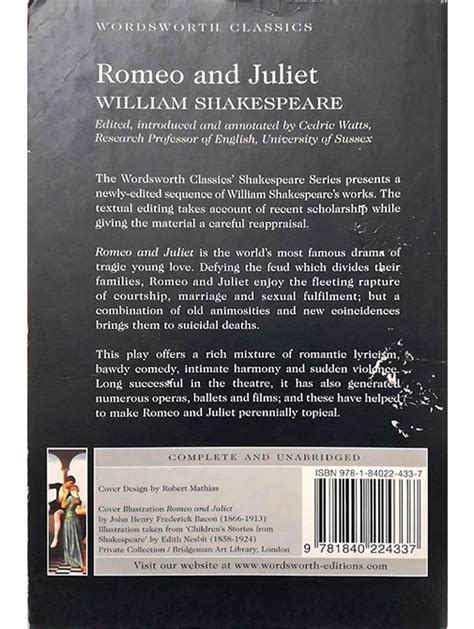 Romeo And Juliet Wordsworth Classics By William Shakespeare