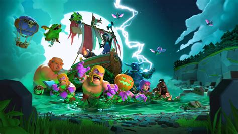 Download 1366x768 Wallpaper Clash Of Clans Mobile Game Halloween