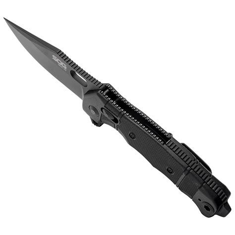Sog Seal Xr Lock Black Grn Folding S35vn Stainless Clip Point Knife 12