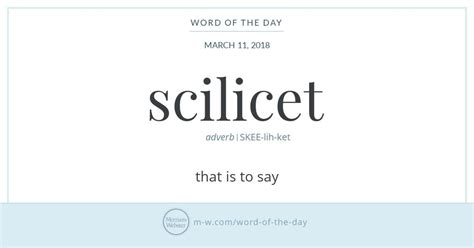 Word Of The Day Scilicet Uncommon Words Unusual Words Word Of The Day