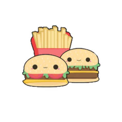 kawaii hamburger pommes food face...