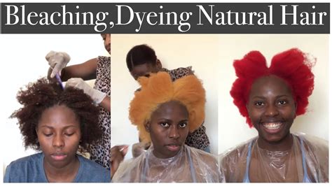 Bleaching Dyeing Natural Hair Red Hair 4c Hair Youtube