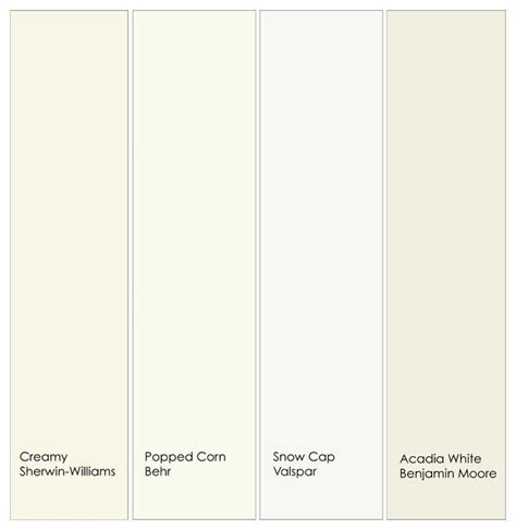 Best off white paint colors by benjamin moore benjaminmoore offwhite paintcolors brunch at. Warm White Trim Paint: From left to right: 1. Creamy ...
