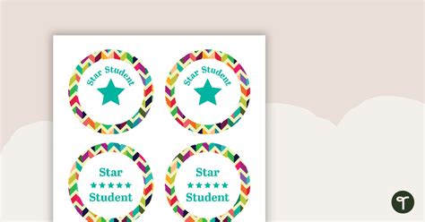 Bright Chevron Star Student Badges Teach Starter