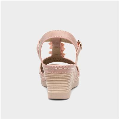 Lilley Skinner Womens Wedge Sandal In Pink 19089 Shoe Zone