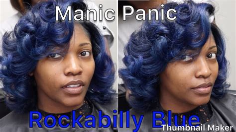 manic panic rockabilly blue on natural hair beauty shop day youtube