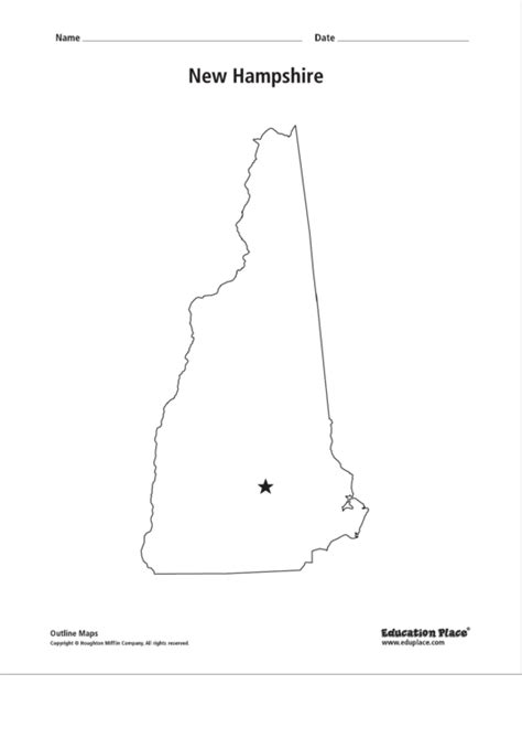New Hampshire Map Template Printable Pdf Download