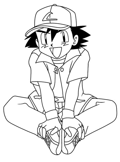 Pokemon Ash Coloring Pages At Free Printable