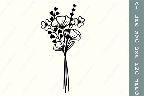 Wildflowers Svg Flowers Svg Floral Svg Flower Bouquet Svg Flowers Images And Photos Finder