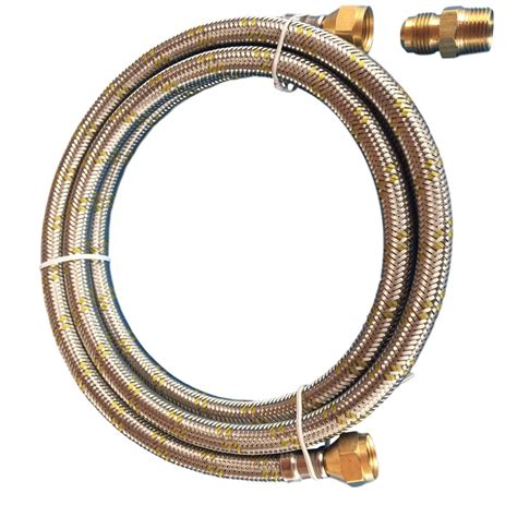 Natural Propane Gas Hose 10ft Stainless Steel Braided Line LP LPG Grill
