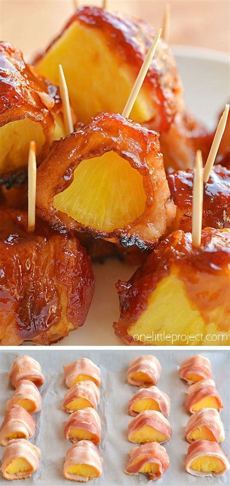 Bacon Wrapped Pineapple Bites Recipe Bacon Wrapped Pineapple Food