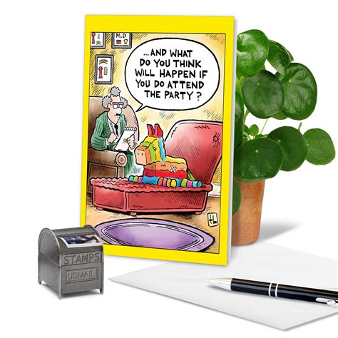 Nobleworks 1 Funny Birthday Card Cartoons Hilarious Comic Humor Notecard With Envelope