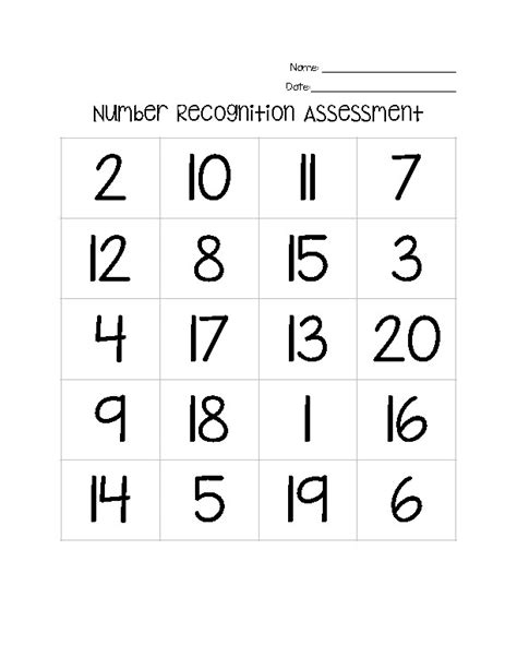 Free Printable Number Recognition Worksheets 1 20 Pdf Number Dyslexia