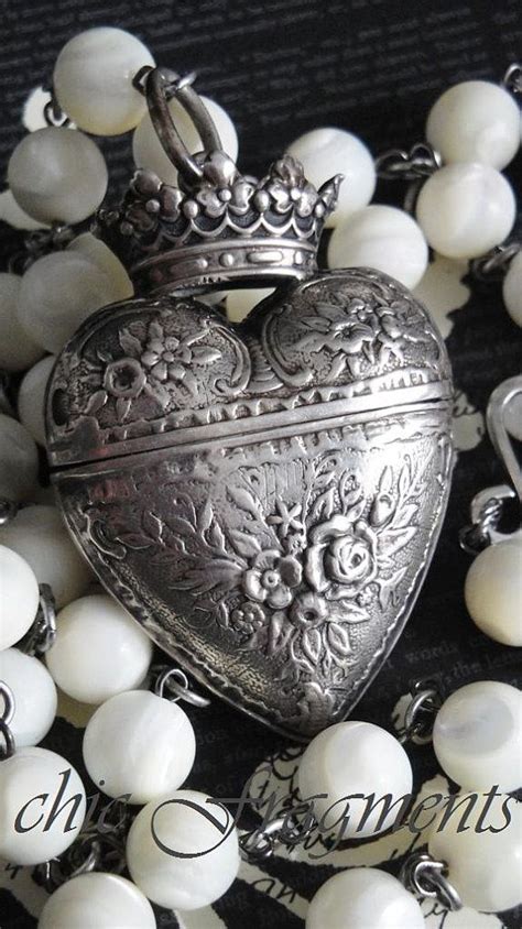 Reserved For Betsy Rose Crown And Heart Repousse Locket Necklace