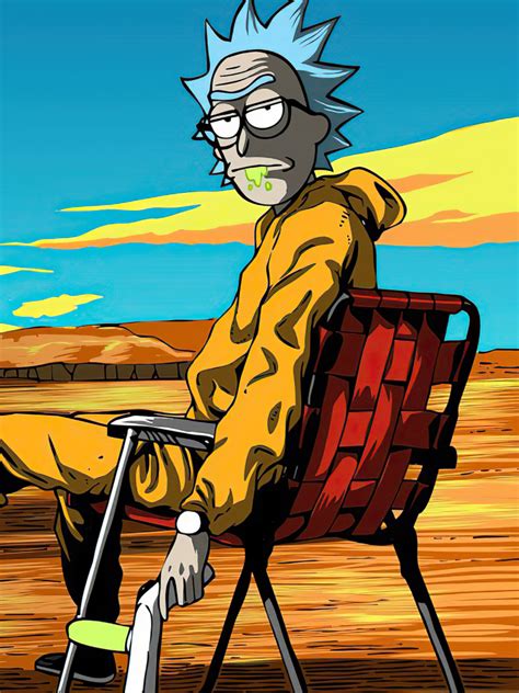 768x1024 Rick And Morty X Breaking Bad 768x1024 Resolution Wallpaper Hd