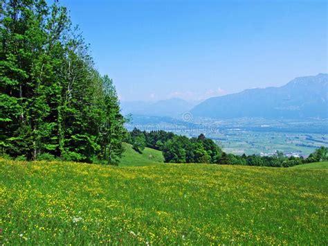 Alpine Pastures And Meadows On The Slopes Of Alpstein Mountain Range