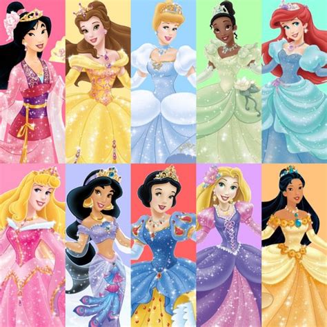 Ten Original Disney Princesses Images Deluxe Gown Collage Hd Wallpaper And Background Photos
