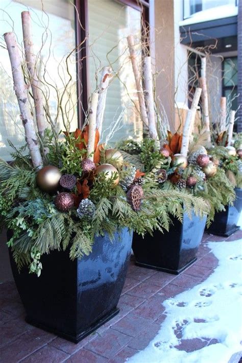 20 Beautiful Winter Planter Ideas Outdoor Christmas Planters