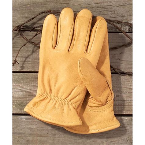Carhartt® Deerskin Work Gloves Camel 84194 Gloves And Mittens At