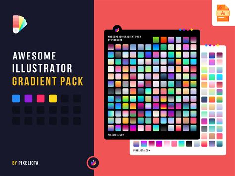 Awesome 150 Illustrator Free Gradient Pack By Pixeliota On Dribbble