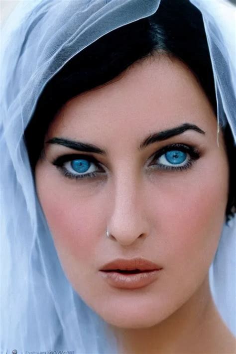 Young Arab Monica Bellucci Blue Eyes Wearing Stable Diffusion Openart