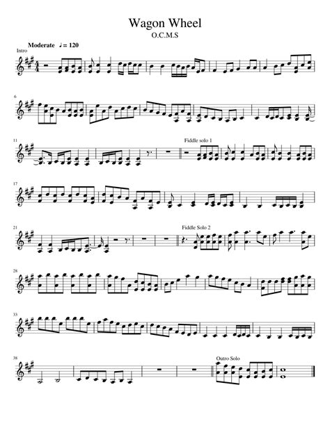Wagon Wheel Sheet Music For Violin Download Free In Pdf Or Midi