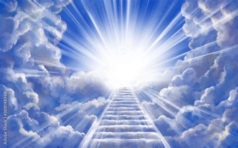 Stairway To Heaven In Glory Gates Of Paradise Meeting God Symbol Of