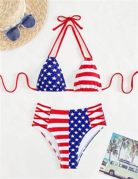 American Flag Bikini Etsy