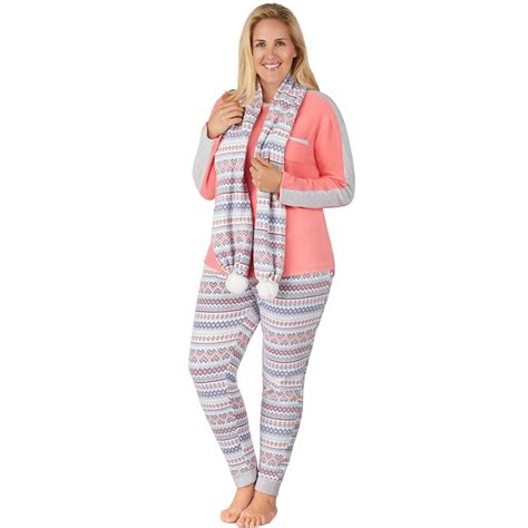 Plus Size Cuddl Duds Wonderland 3 Piece Microfleece Pajama Set Plus