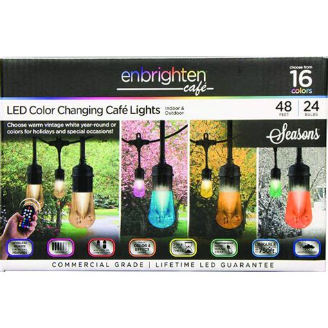 Enbrighten 37790 Seasons Led Color Changing Cafe Lights 48ft 24