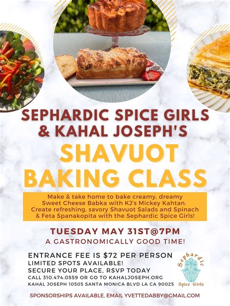 Shavuot Baking Class With Sephardic Spice Girls And Kj Master Chefs