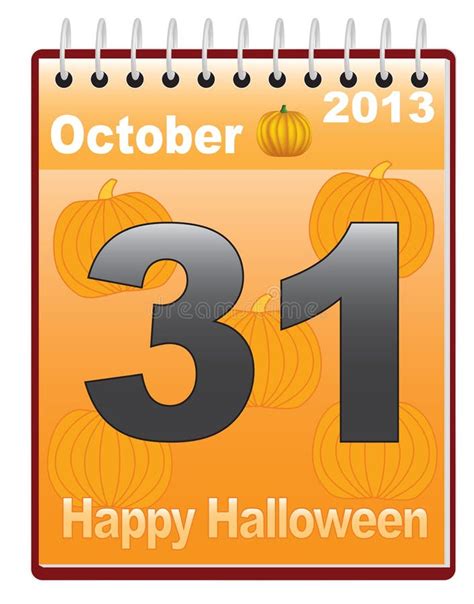 Calendar With Halloween Date Stock Vector Illustration Of Calendar