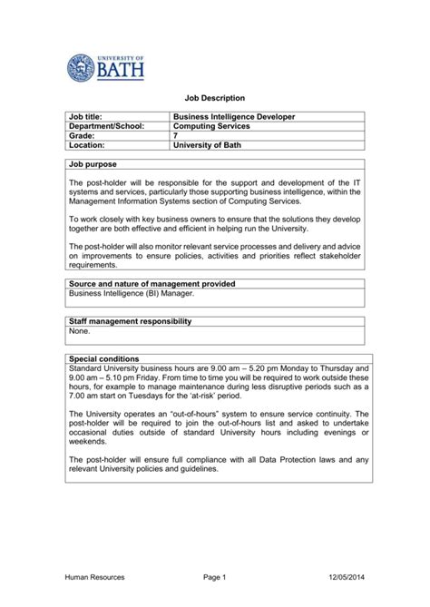 Holland code based job description search tool. Job Description & Person Specification