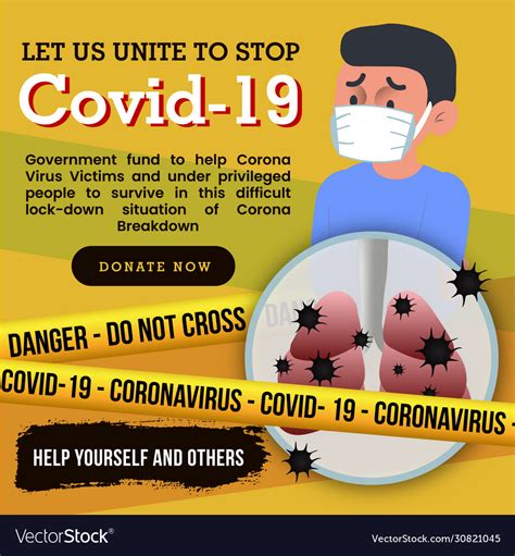 Coronavirus Covid19 19 Awareness Poster Design Vector Image