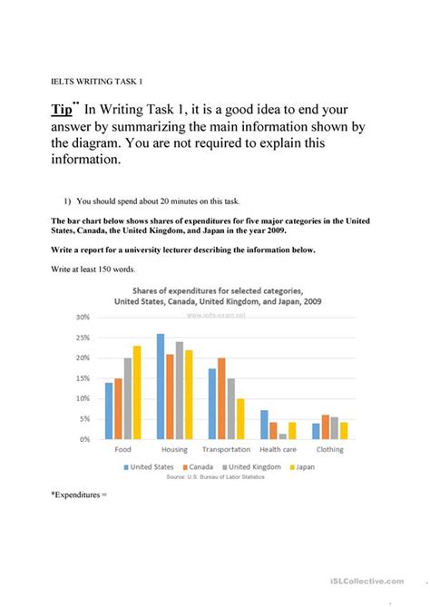 Ielts Academic Bar Task 1 Worksheet Free Esl Printable Worksheets