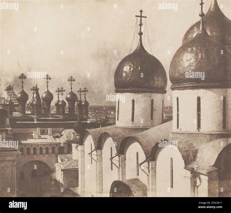 Moscow Domes Of Churches In The Kremlin 1852 Stock Photo Alamy