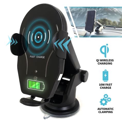 Qi Wireless Car Charger Auto Clamp 10w Qi Fast Charging Car Mount
