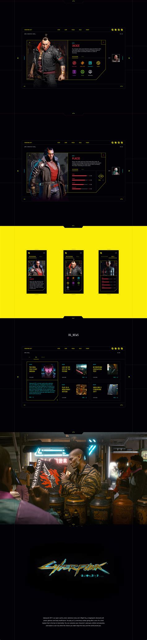 Cyberpunk 2077 Website | UI & UX - Pack Design