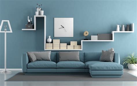 Our designers uses various interior designing techniques for layouting your living room. Download wallpapers blue living room, 4k, blue interior ...