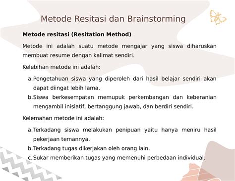 Metode Resitasi Dan Metode Brainstorming Metode Resitasi Dan