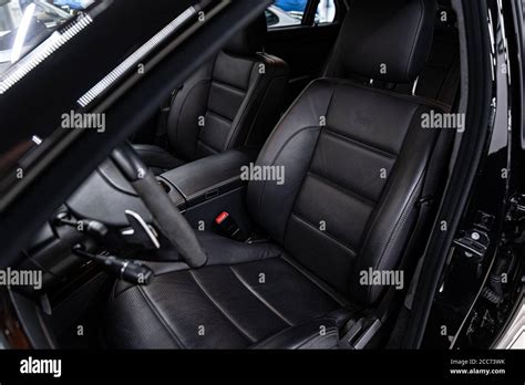 Leather Car Seats Modern Car Interior Stock Photo Alamy