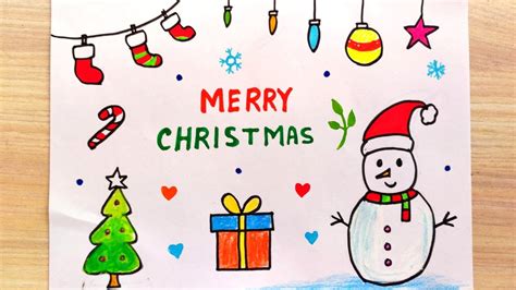 Christmas Greeting Card Drawing Easy How To Make Christmas Card